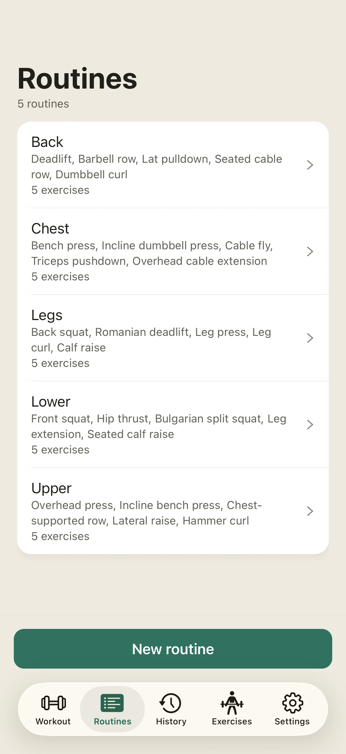 Routines, in the Jotlift app